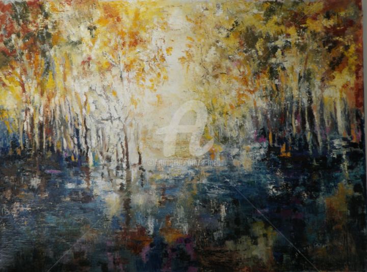 "Etang et arbres" 80X60