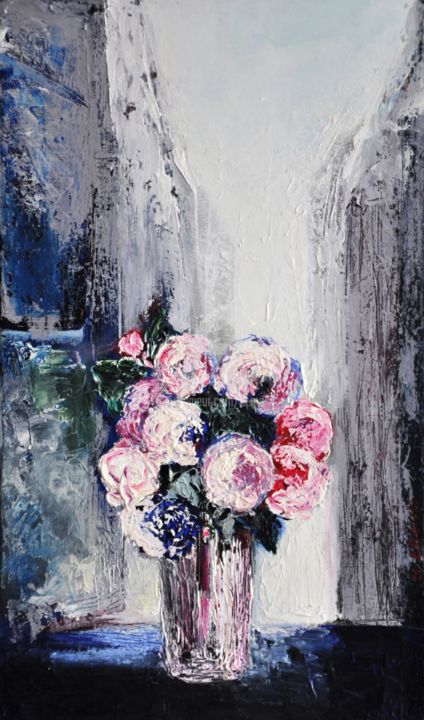 "Roses anciennes pour Sara" 30x50